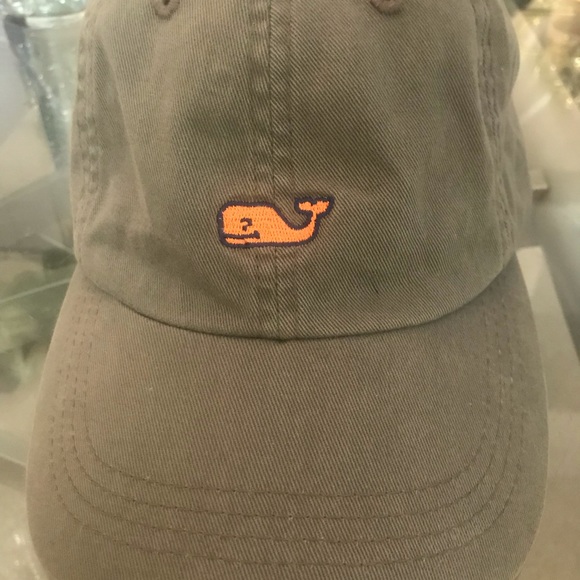 Olive Vineyard Vines Hat with Orange Logo Sold out - Picture 2 of 7